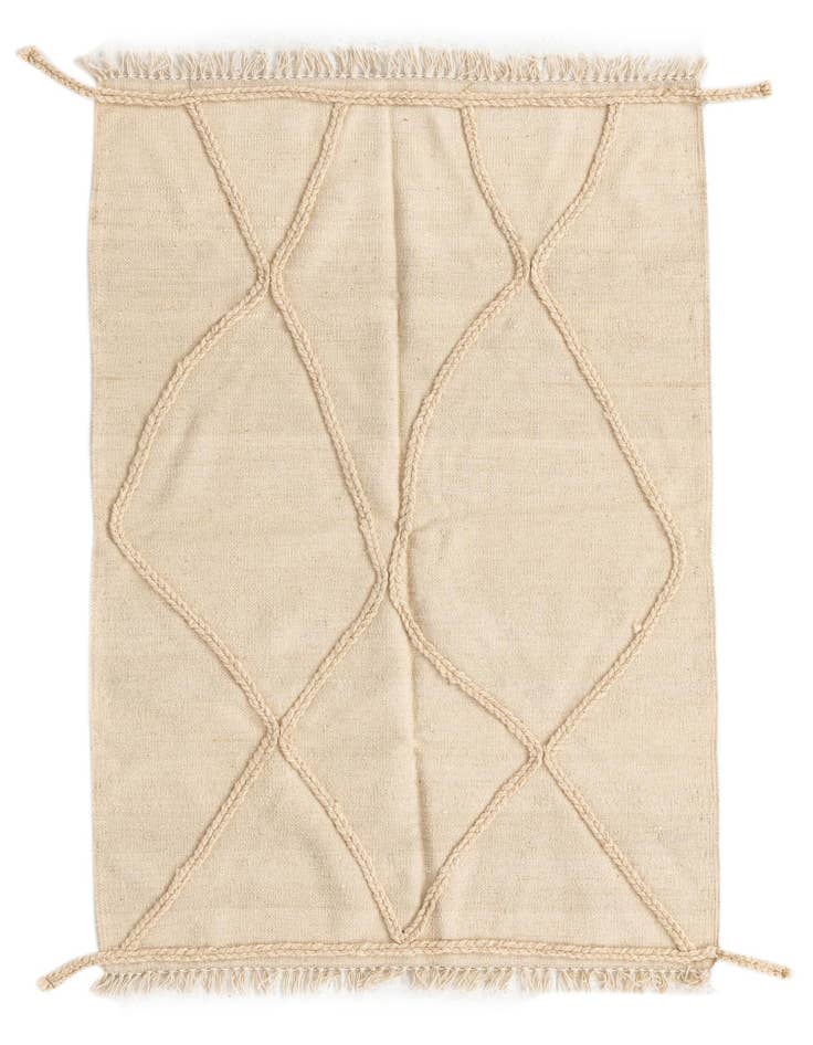 Detail image of 3' 4 x 4' 11 Hand Knotted Moroccan Wool Rug