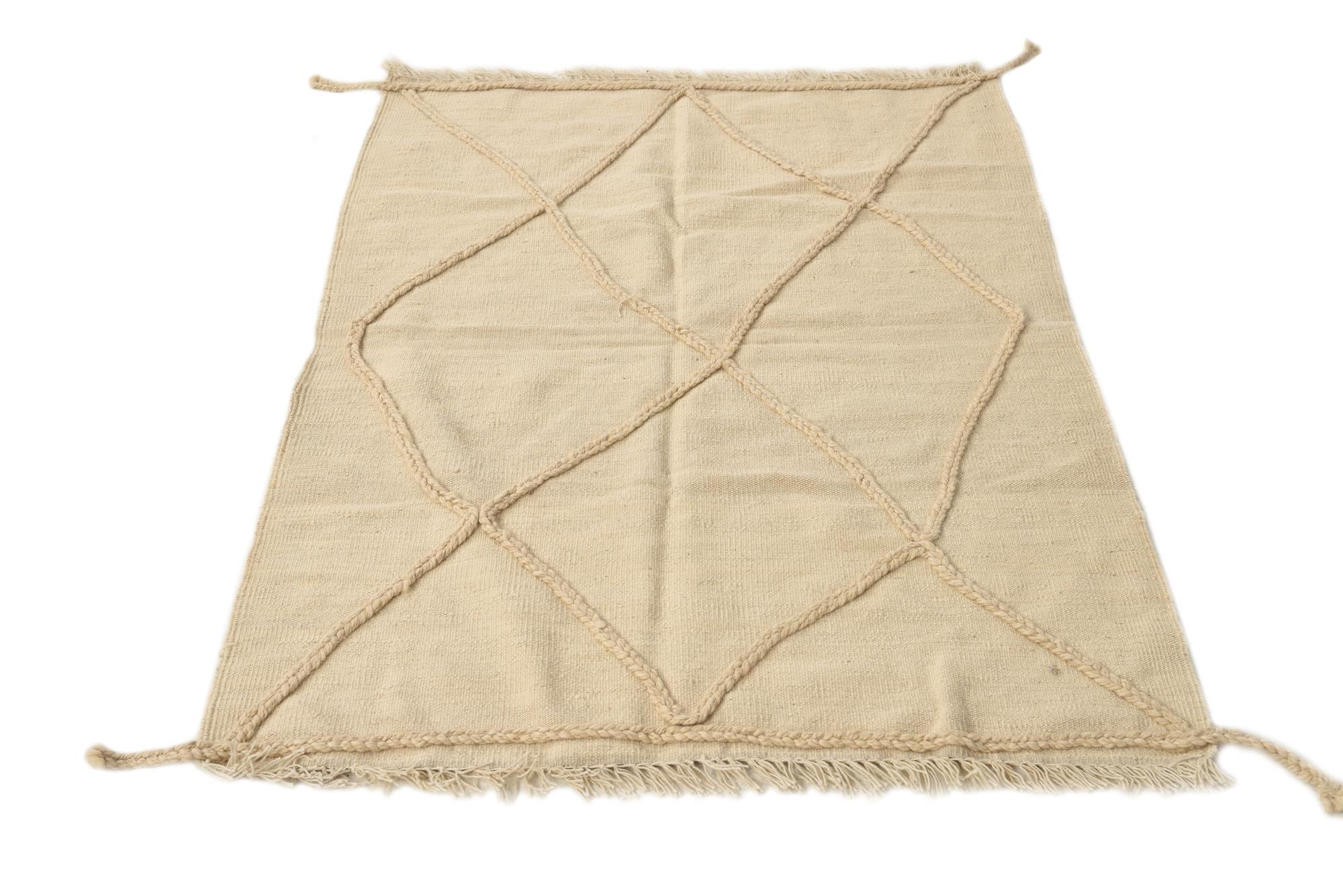 3' 5 x 4' 11 Hand Knotted Moroccan Wool Rug