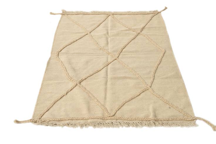 Detail image of 3' 5 x 4' 11 Hand Knotted Moroccan Wool Rug