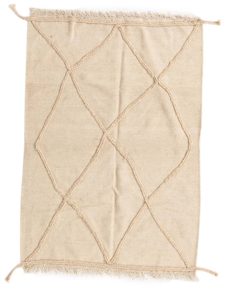 Detail image of 3' 5 x 4' 11 Hand Knotted Moroccan Wool Rug