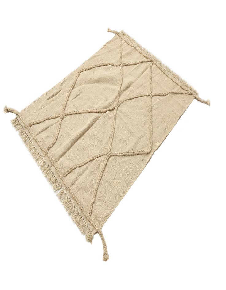 Detail image of 3' 5 x 4' 10 Hand Knotted Moroccan Wool Rug