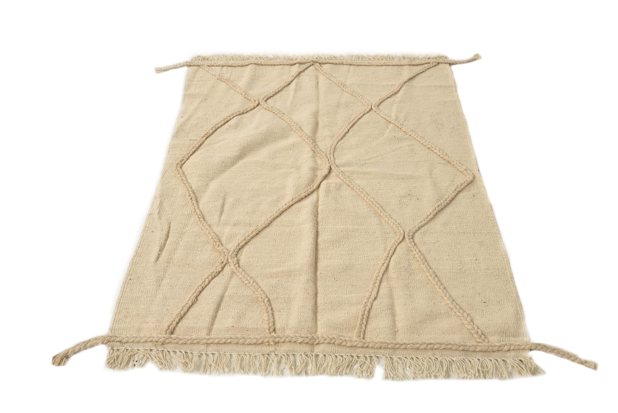 3' 5 x 4' 10 Hand Knotted Moroccan Wool Rug