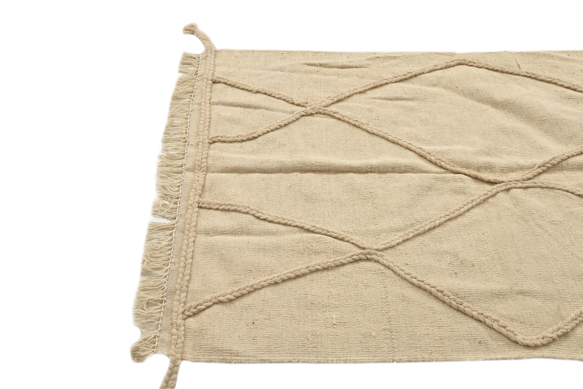 3' 5 x 4' 10 Hand Knotted Moroccan Wool Rug