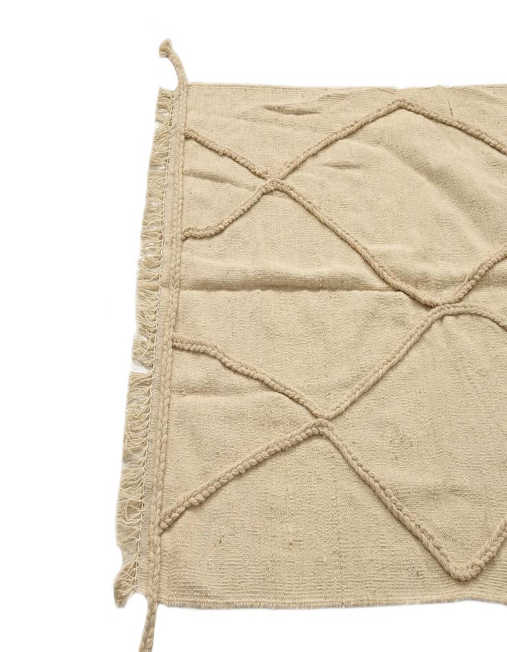 Detail image of 3' 5 x 4' 10 Hand Knotted Moroccan Wool Rug