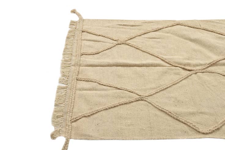 Detail image of 3' 5 x 4' 10 Hand Knotted Moroccan Wool Rug