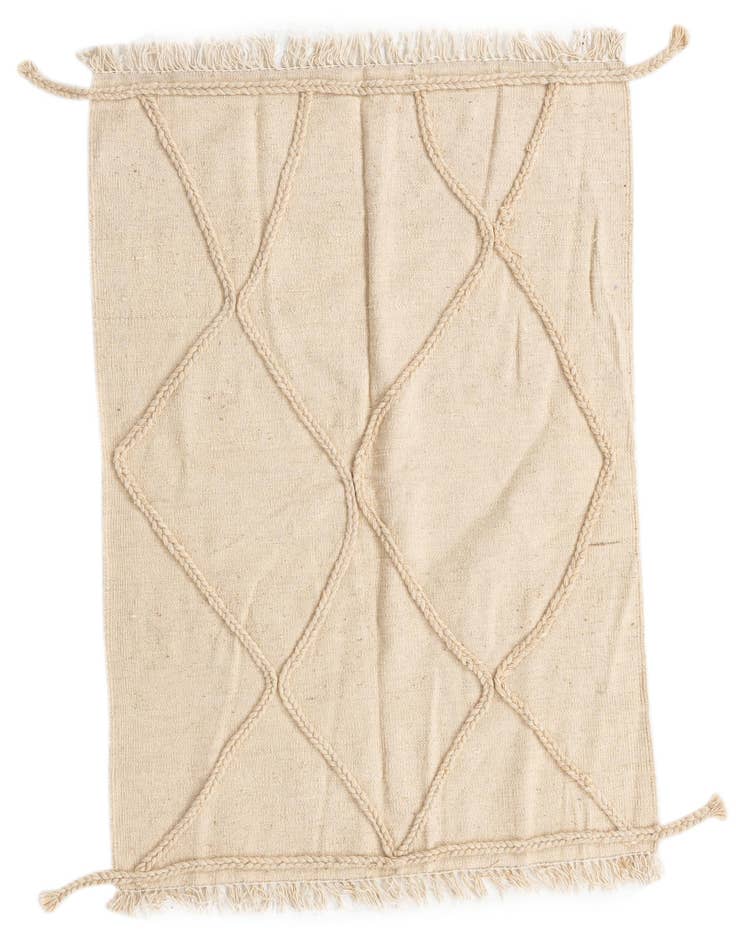 Detail image of 3' 5 x 4' 10 Hand Knotted Moroccan Wool Rug