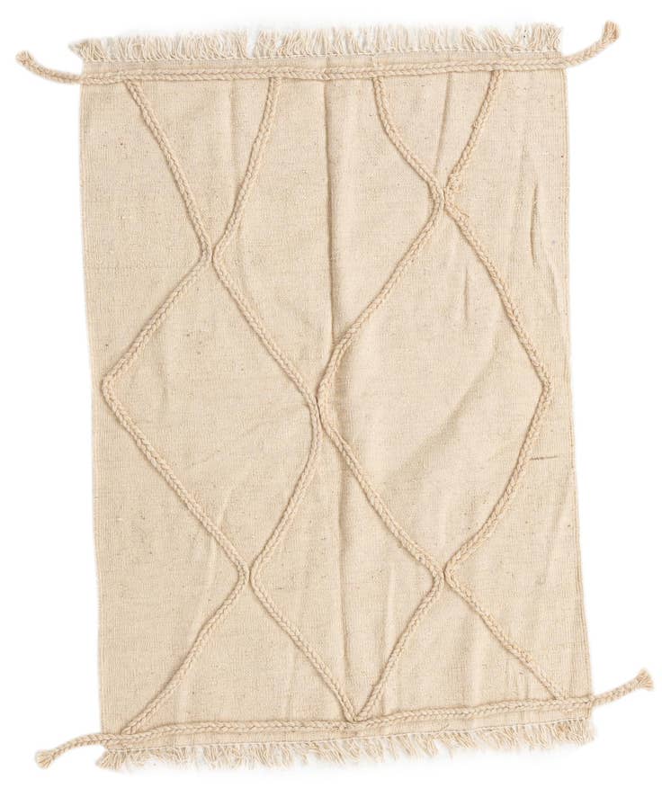Detail image of 3' 5 x 4' 10 Hand Knotted Moroccan Wool Rug