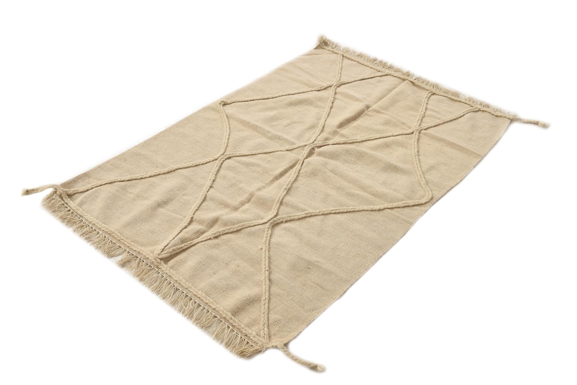 3' 4 x 4' 11 Hand Knotted Moroccan Wool Rug