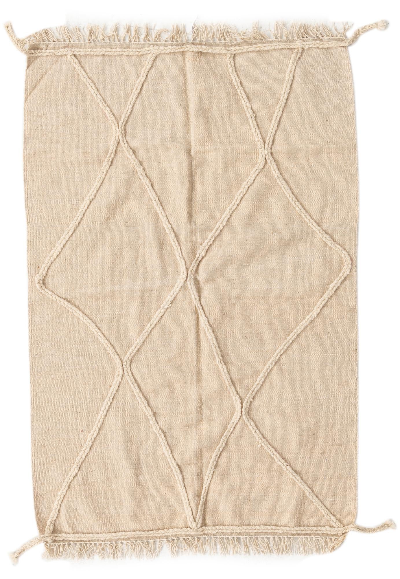 3' 4 x 4' 11 Hand Knotted Moroccan Wool Rug