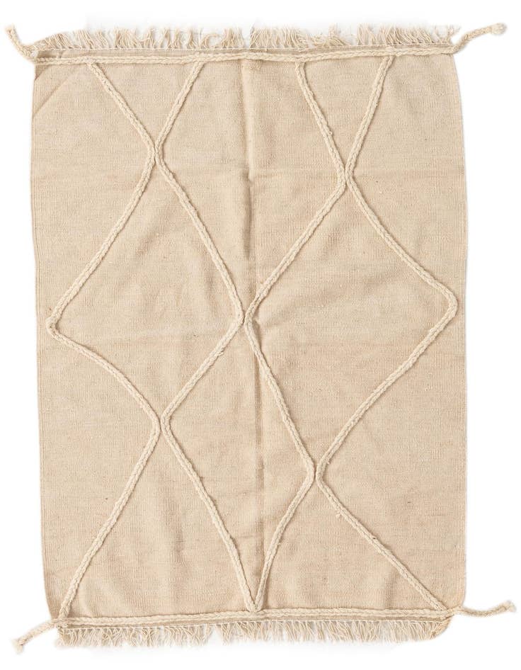 Detail image of 3' 4 x 4' 11 Hand Knotted Moroccan Wool Rug