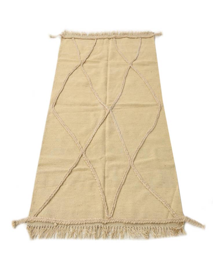 Detail image of 3' 5 x 5'  Hand Knotted Moroccan Wool Rug