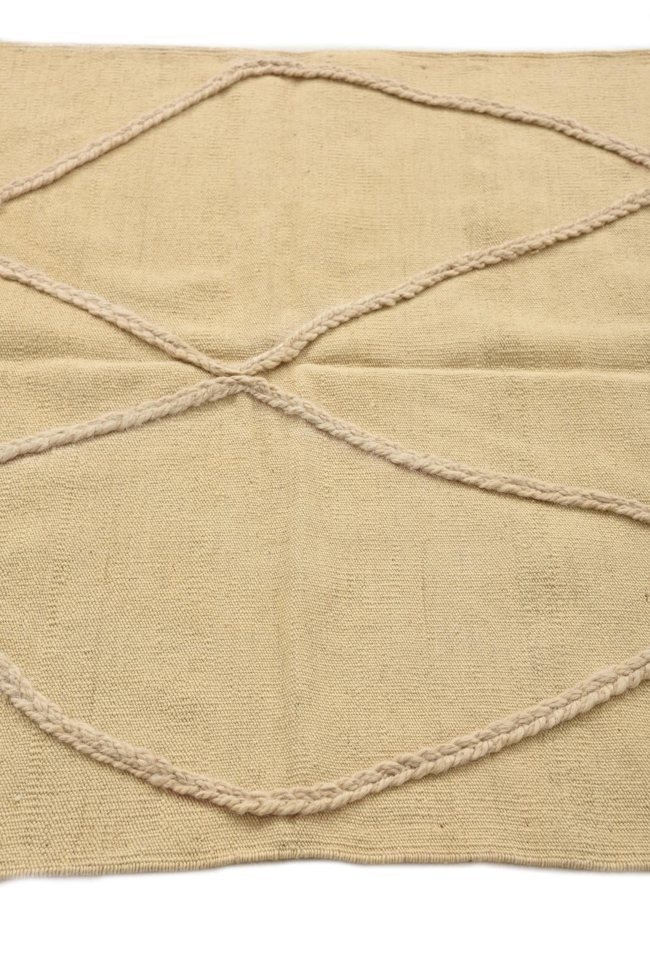 3' 5 x 5' Hand Knotted Moroccan Wool Rug