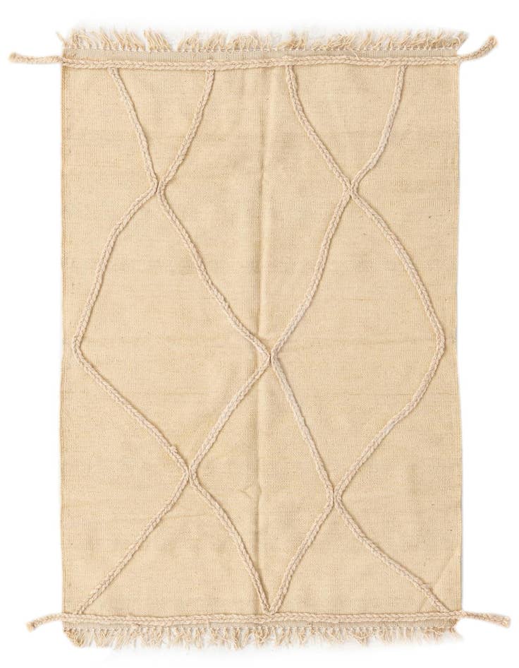Detail image of 3' 5 x 5' Hand Knotted Moroccan Wool Rug