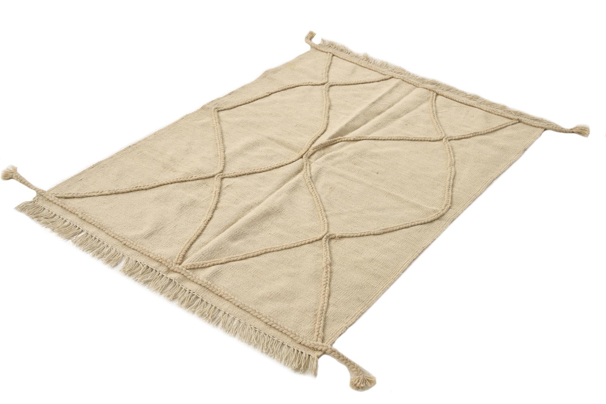 3' 5 x 4' 11 Hand Knotted Moroccan Wool Rug
