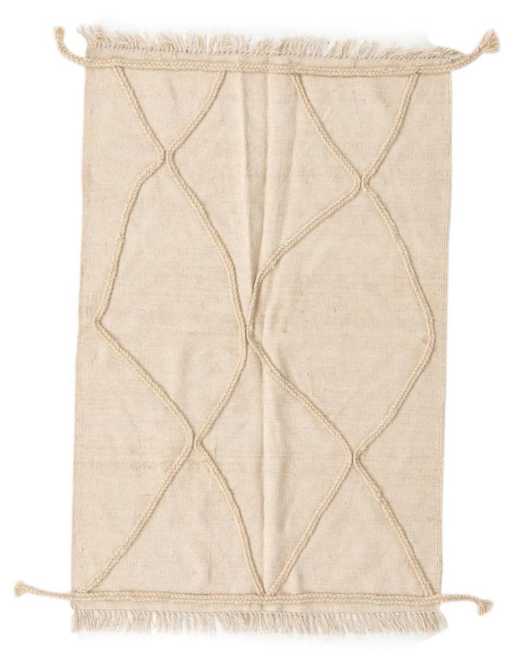 Detail image of 3' 5 x 4' 11 Hand Knotted Moroccan Wool Rug
