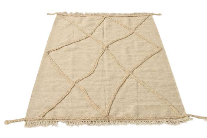 3' 4 x 4' 10 Hand Knotted Moroccan Wool Rug