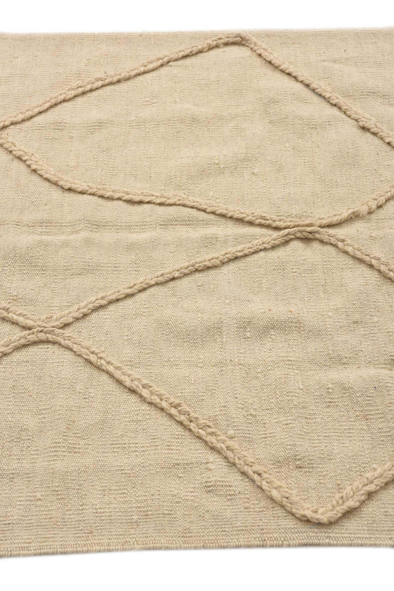 3' 4 x 4' 10 Hand Knotted Moroccan Wool Rug