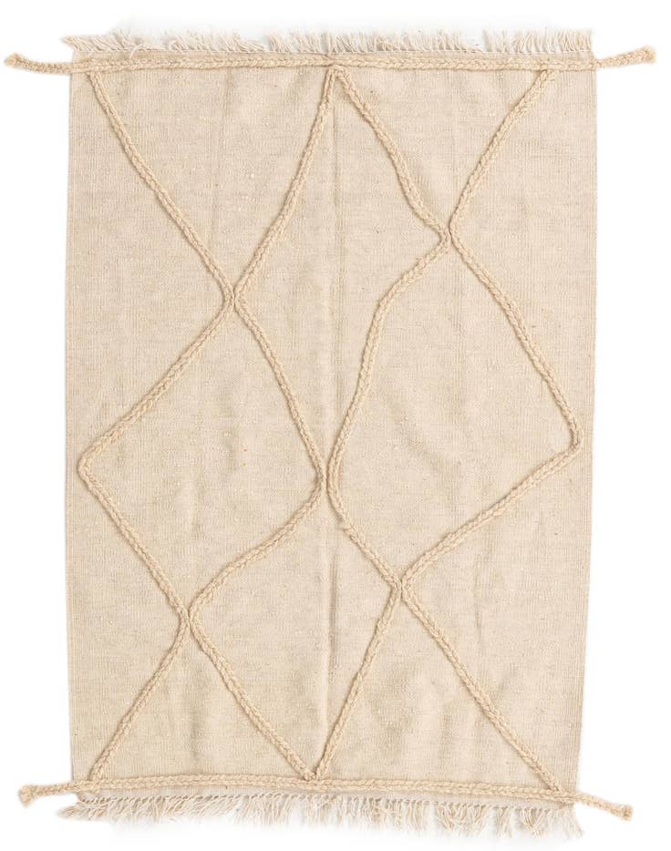 Detail image of 3' 4 x 4' 10 Hand Knotted Moroccan Wool Rug