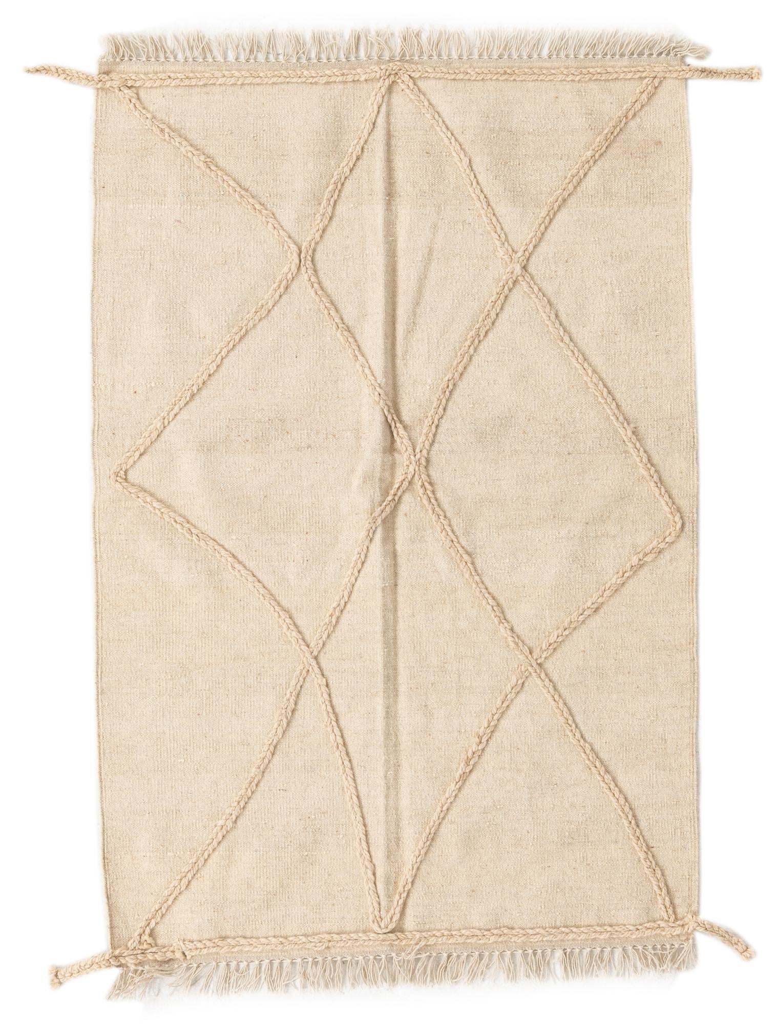 3' 4 x 5' Hand Knotted Moroccan Wool Rug