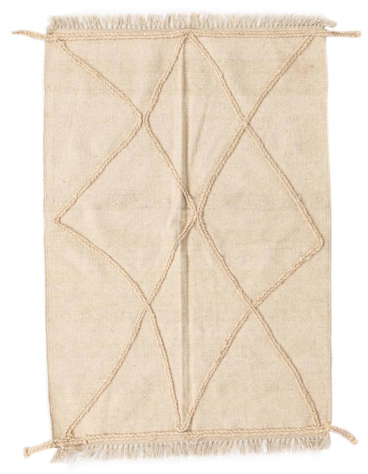 Detail image of 3' 4 x 5' Hand Knotted Moroccan Wool Rug
