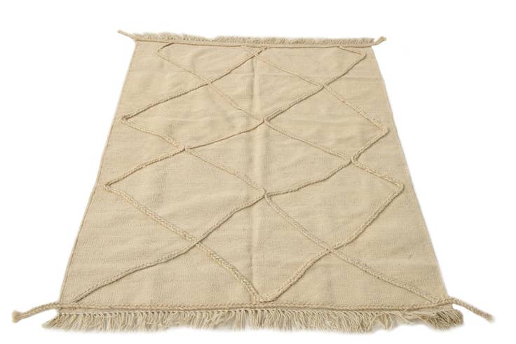 Detail image of 3' 6 x 4' 10 Hand Knotted Moroccan Wool Rug