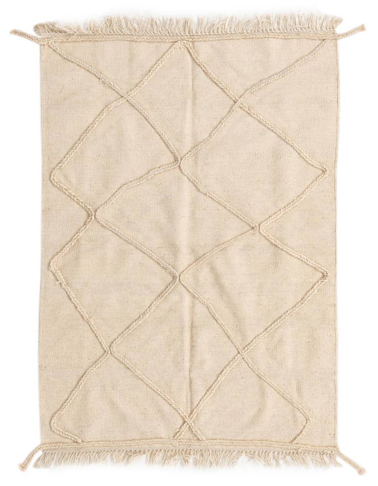 Detail image of 3' 6 x 4' 10 Hand Knotted Moroccan Wool Rug