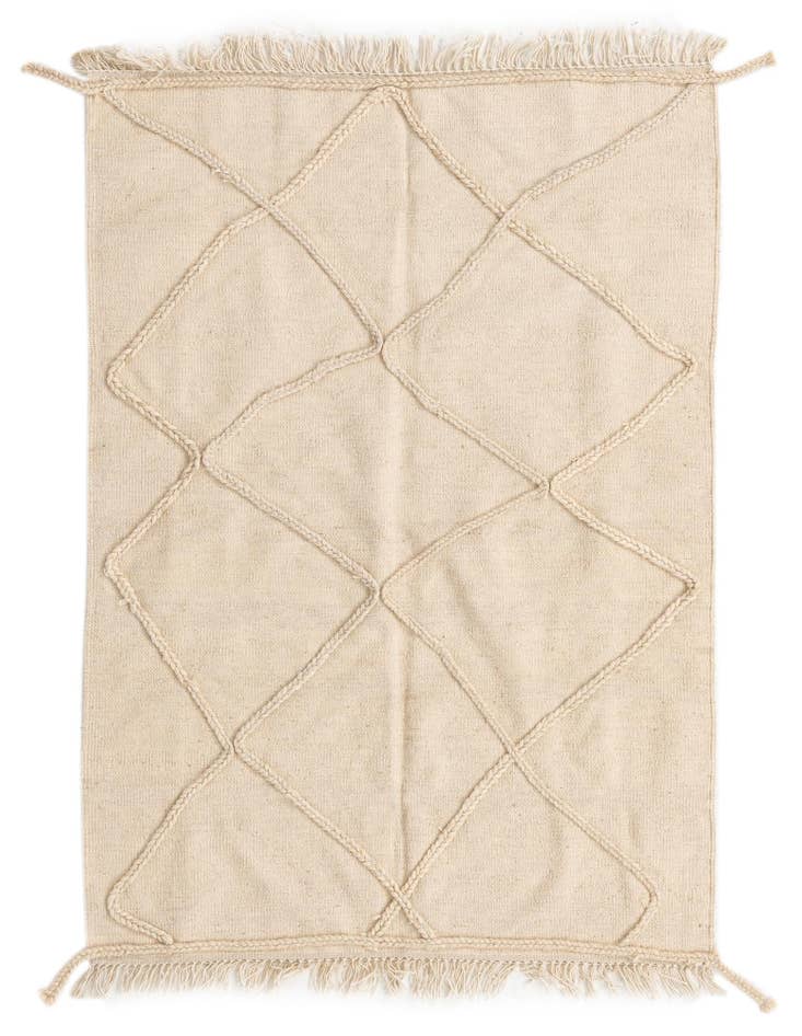 Detail image of 3' 6 x 4' 10 Hand Knotted Moroccan Wool Rug