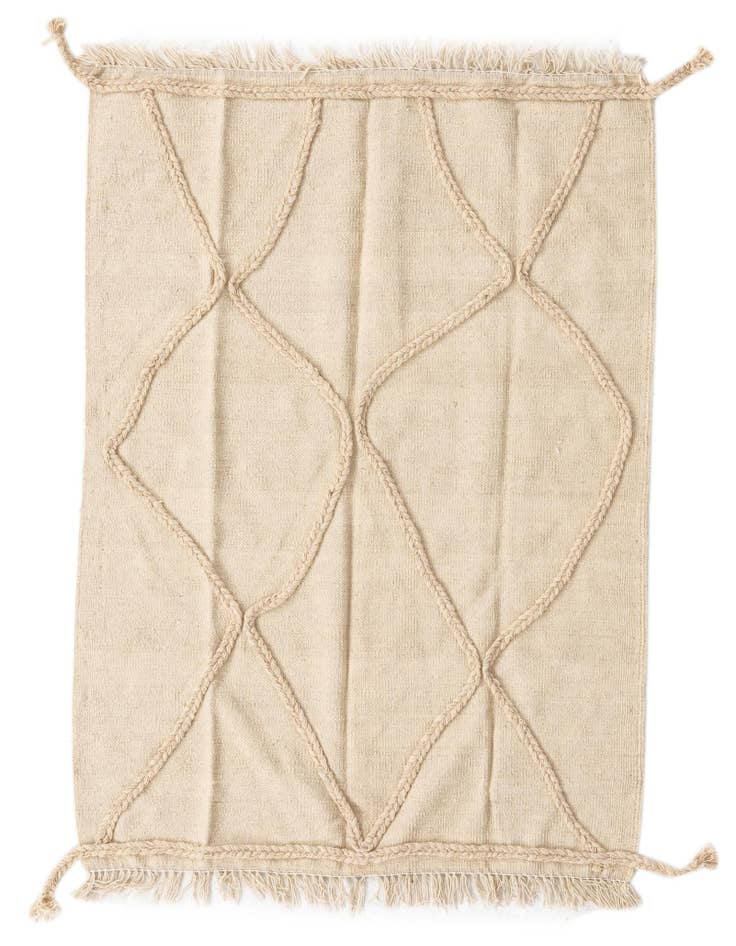 Detail image of 3' 6 x 5' 9 Hand Knotted Moroccan Wool Rug