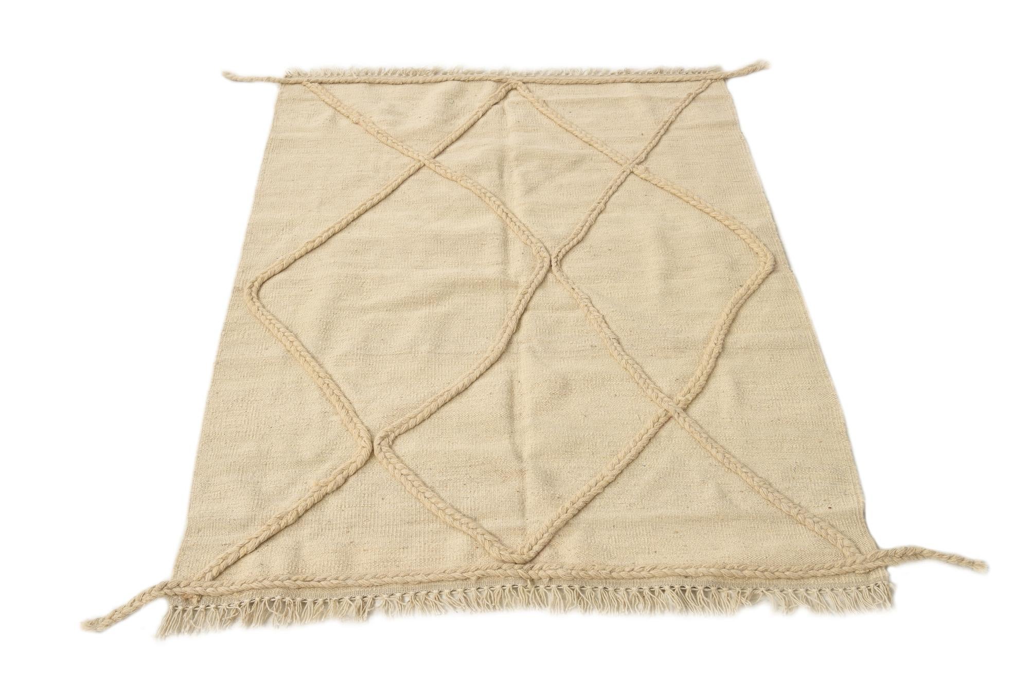 3' 7 x 5' 10 Hand Knotted Moroccan Wool Rug