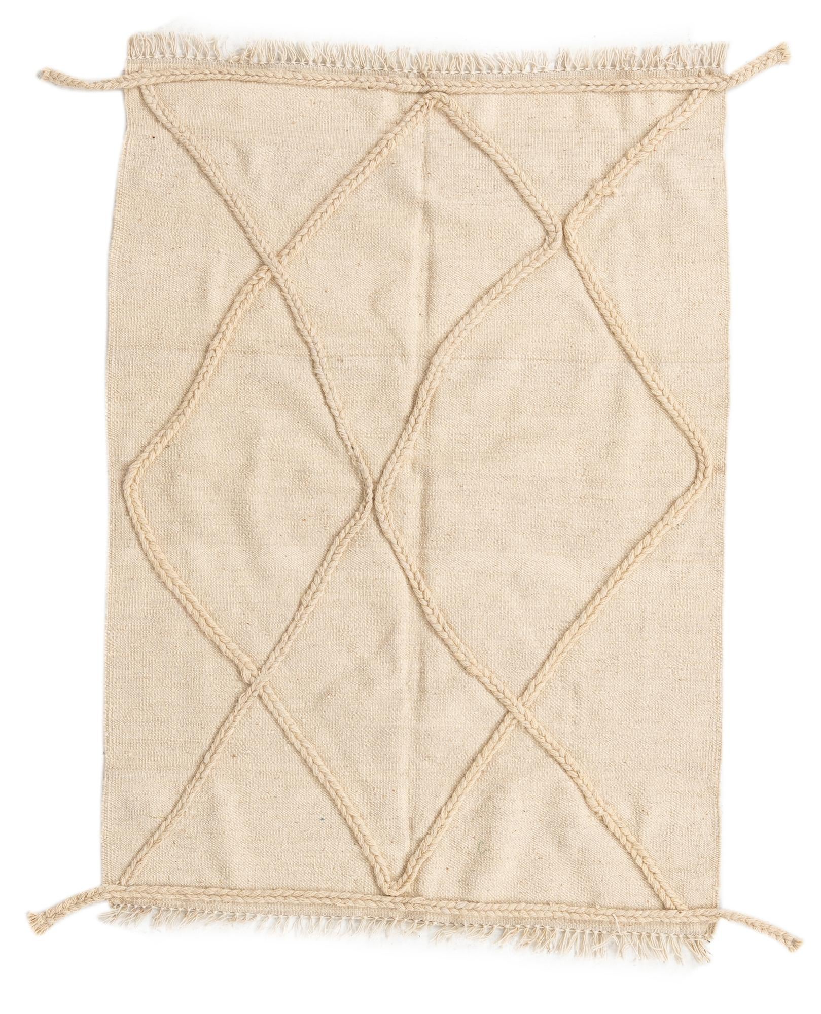 3' 7 x 5' 10 Hand Knotted Moroccan Wool Rug