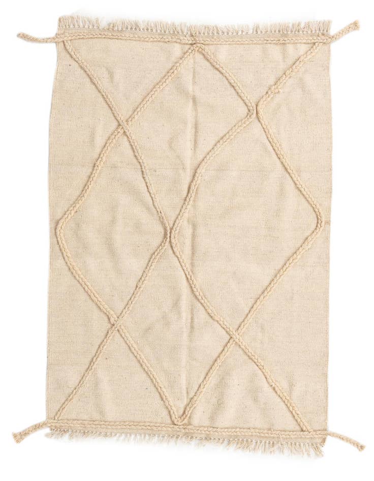 Detail image of 3' 7 x 5' 10 Hand Knotted Moroccan Wool Rug
