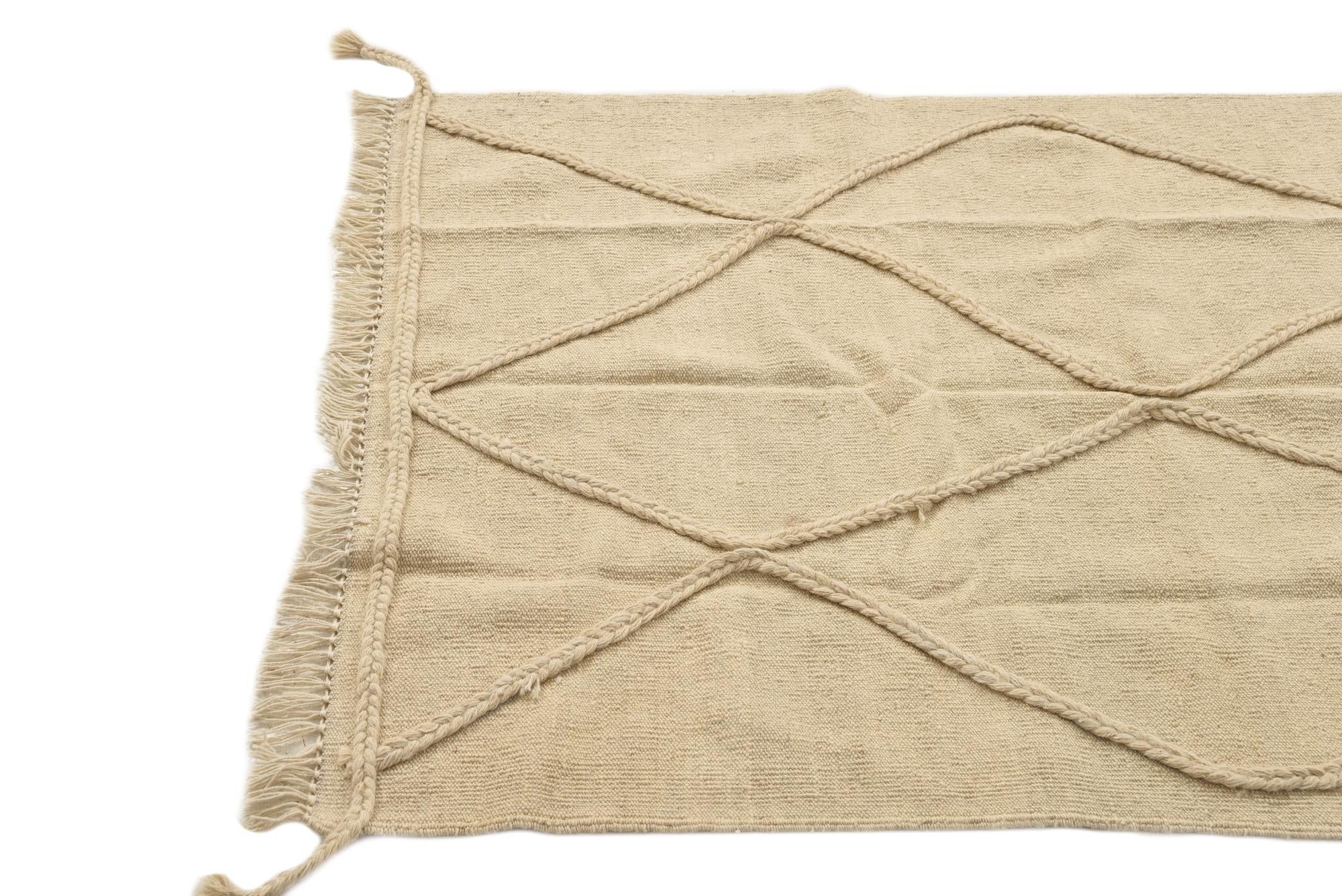 3' 4 x 5' 1 Hand Knotted Moroccan Wool Rug