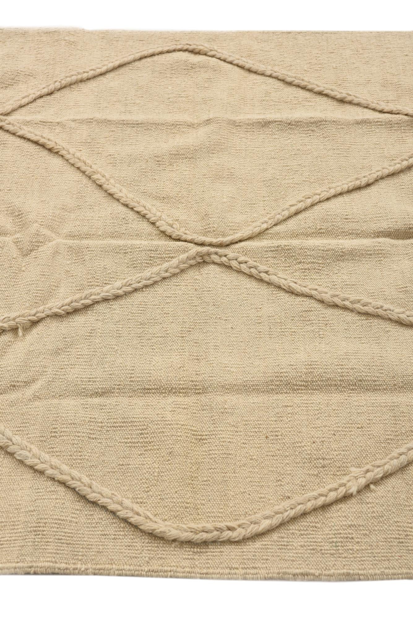 3' 4 x 5' 1 Hand Knotted Moroccan Wool Rug
