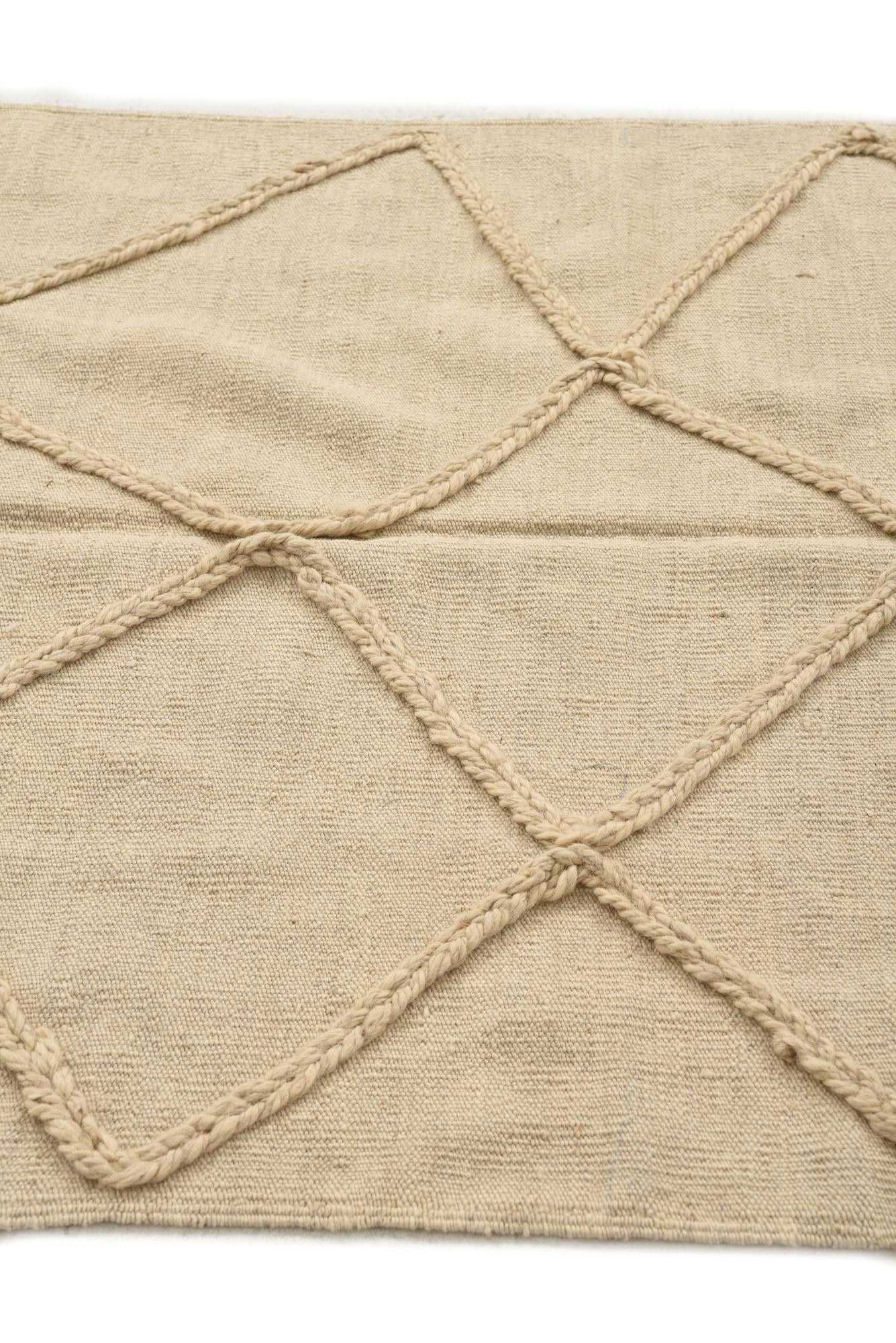 3' 5 x 5' Hand Knotted Moroccan Wool Rug