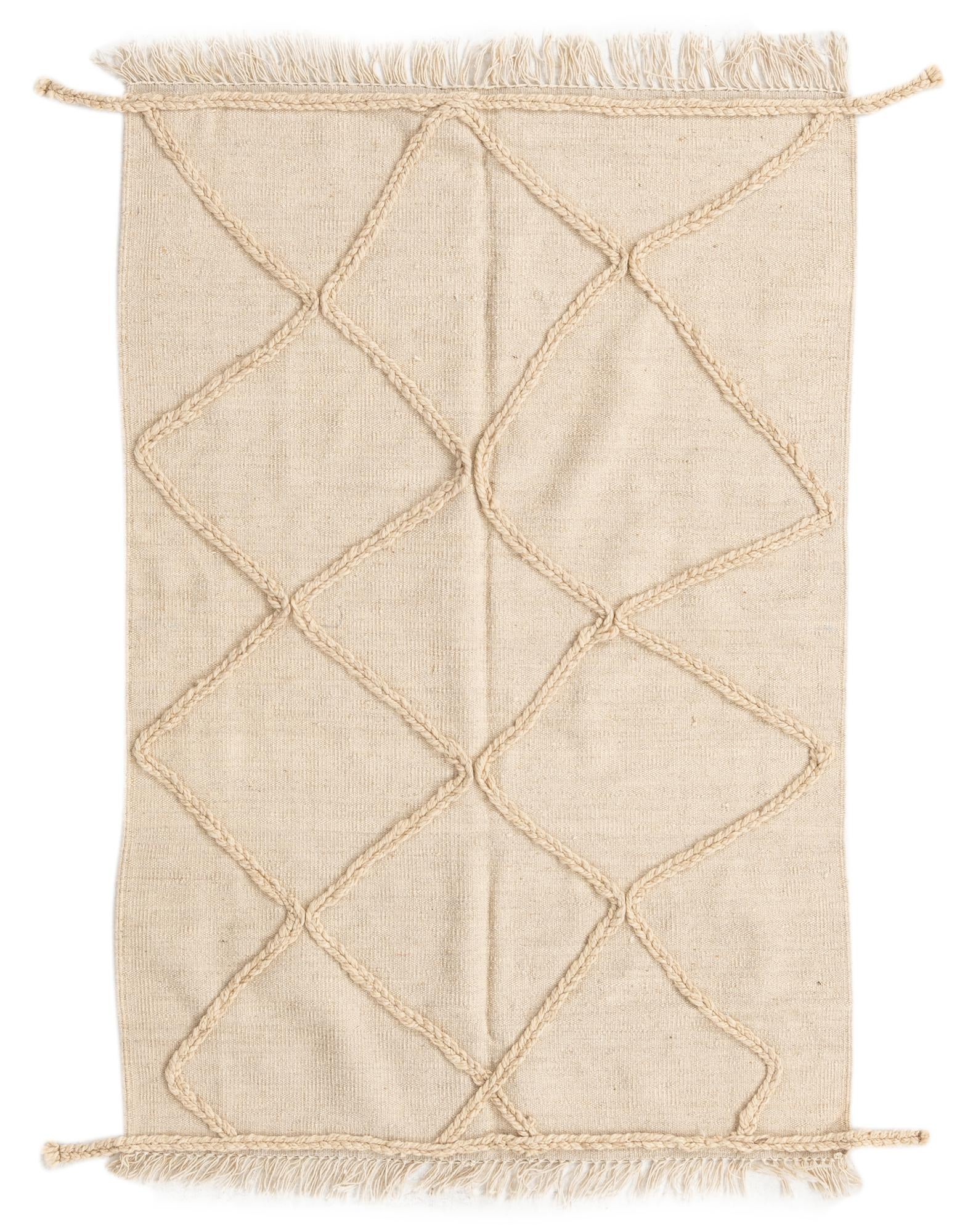 3' 5 x 5' Hand Knotted Moroccan Wool Rug