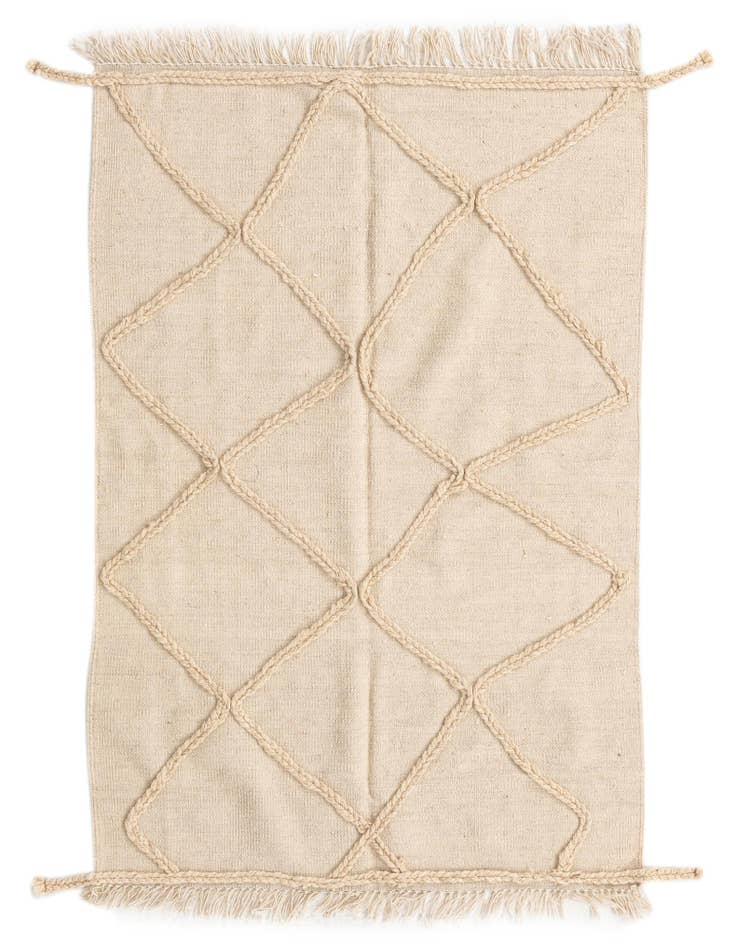 Detail image of 3' 5 x 5' Hand Knotted Moroccan Wool Rug