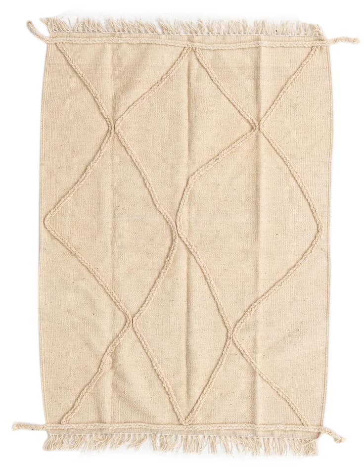 Detail image of 3' 6 x 4' 11 Hand Knotted Moroccan Wool Rug