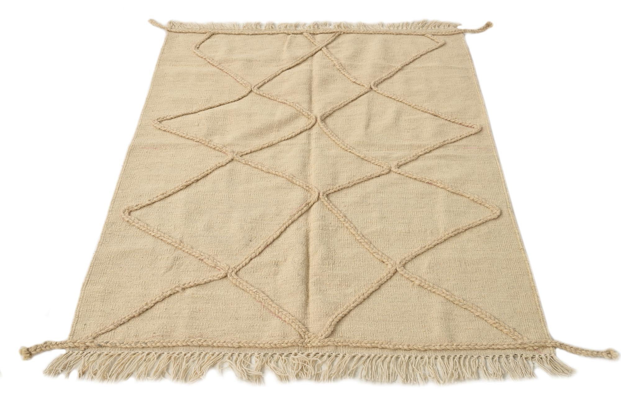 3' 6 x 4' 11 Hand Knotted Moroccan Wool Rug