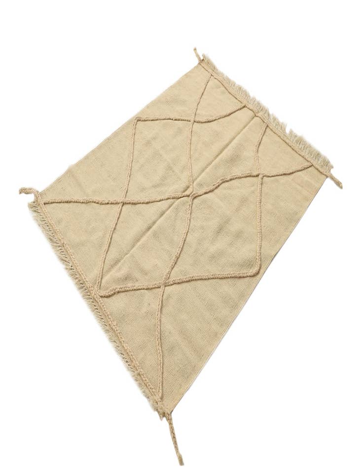 Detail image of 3' 8 x 4' 10 Hand Knotted Moroccan Wool Rug