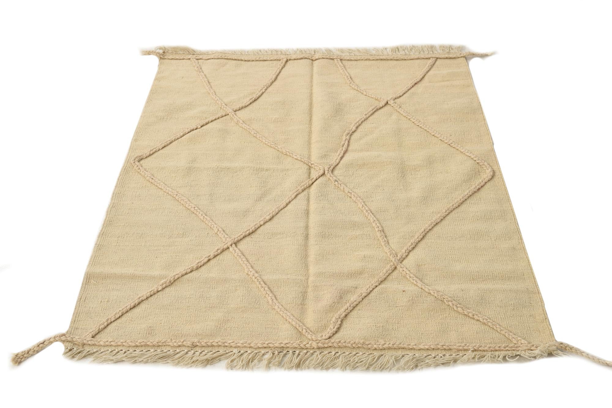 3' 8 x 4' 10 Hand Knotted Moroccan Wool Rug
