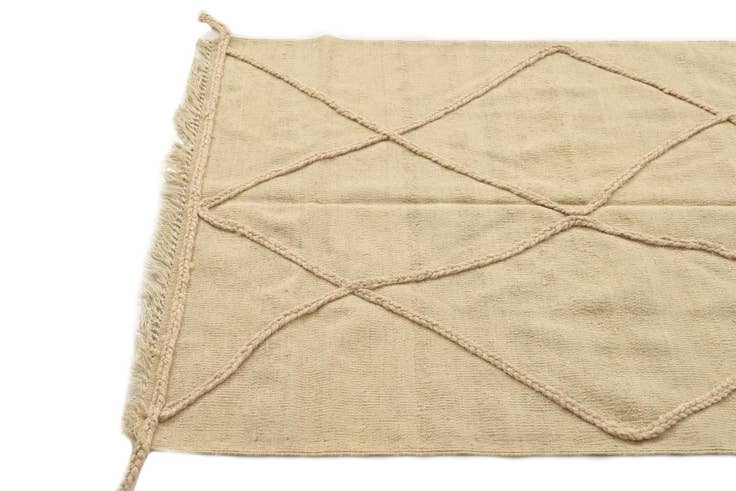 Detail image of 3' 8 x 4' 10 Hand Knotted Moroccan Wool Rug