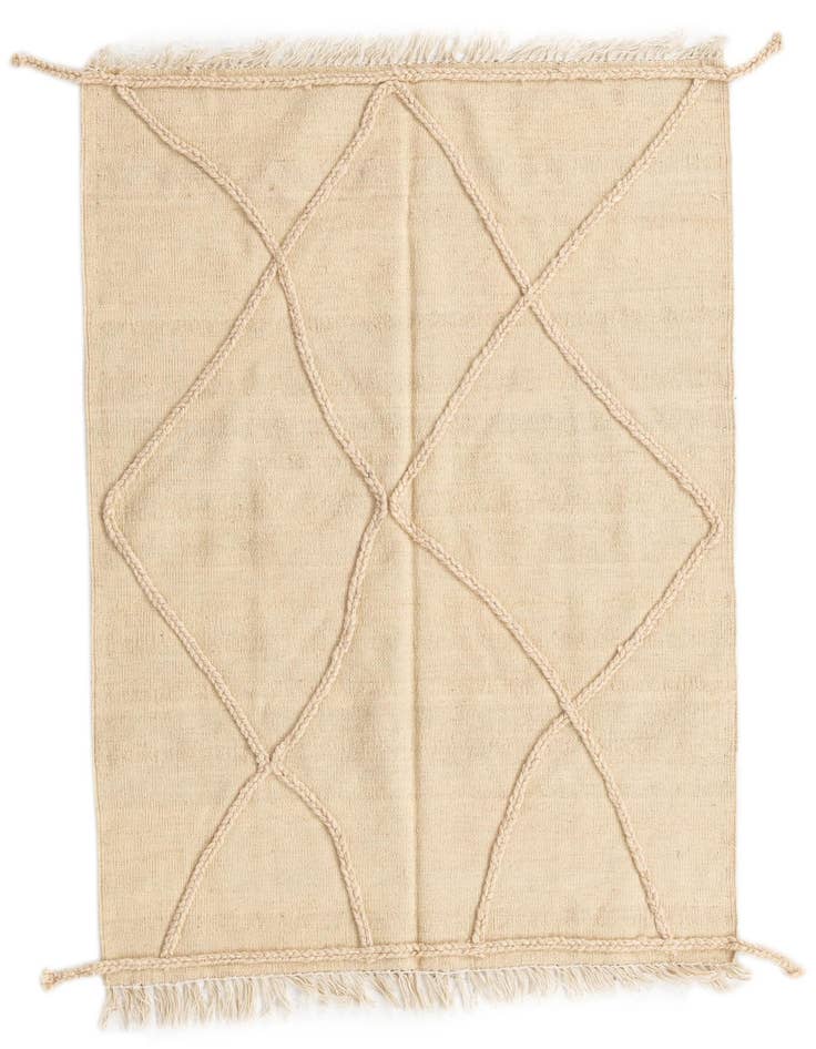 Detail image of 3' 8 x 4' 10 Hand Knotted Moroccan Wool Rug