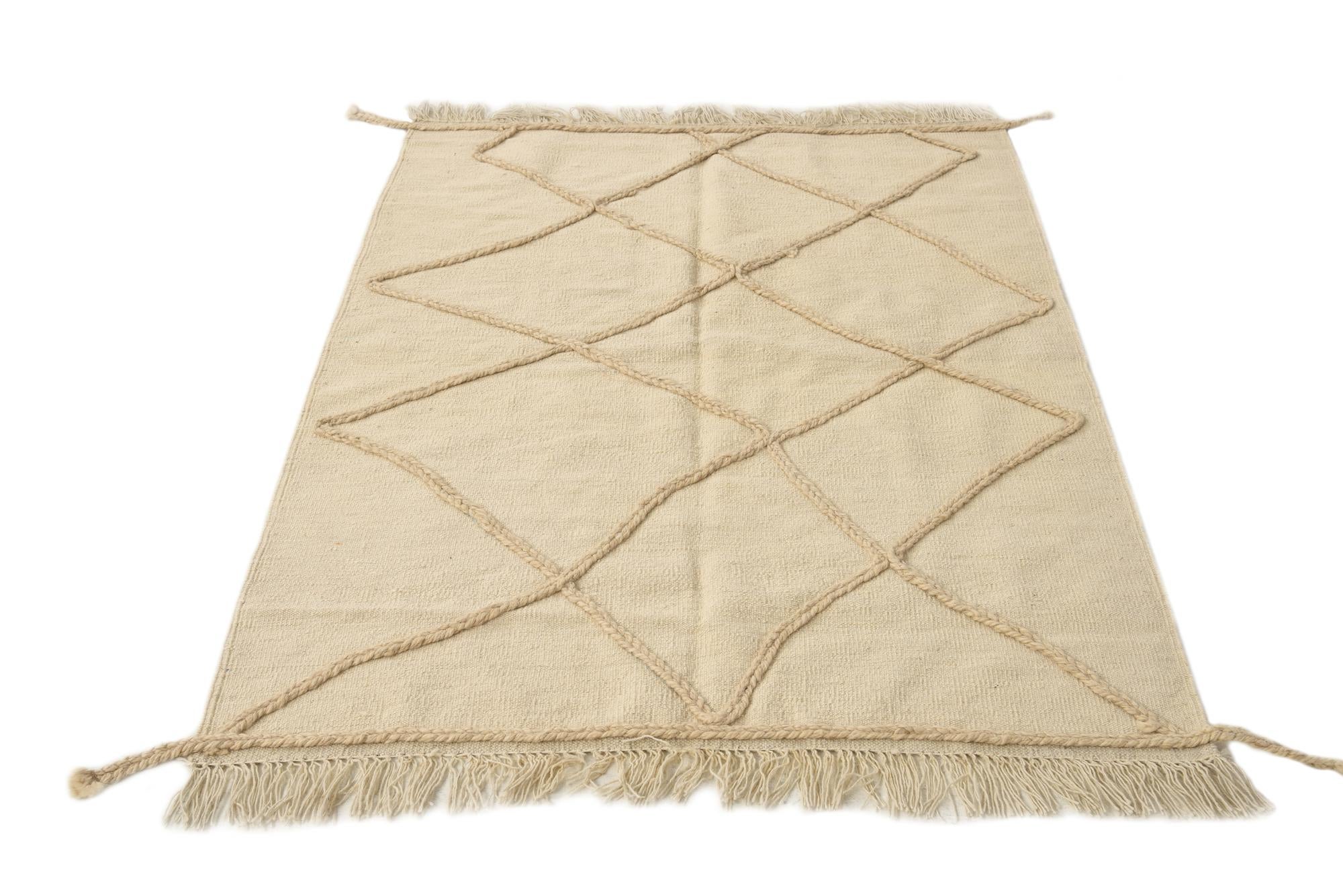 3' 7 x 5' 1 Hand Knotted Moroccan Wool Rug