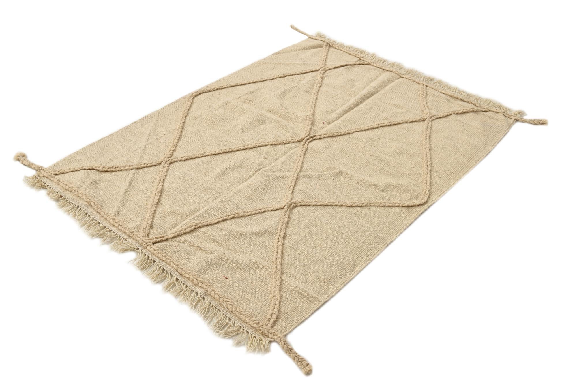 3' 7 x 4' 11 Hand Knotted Moroccan Wool Rug