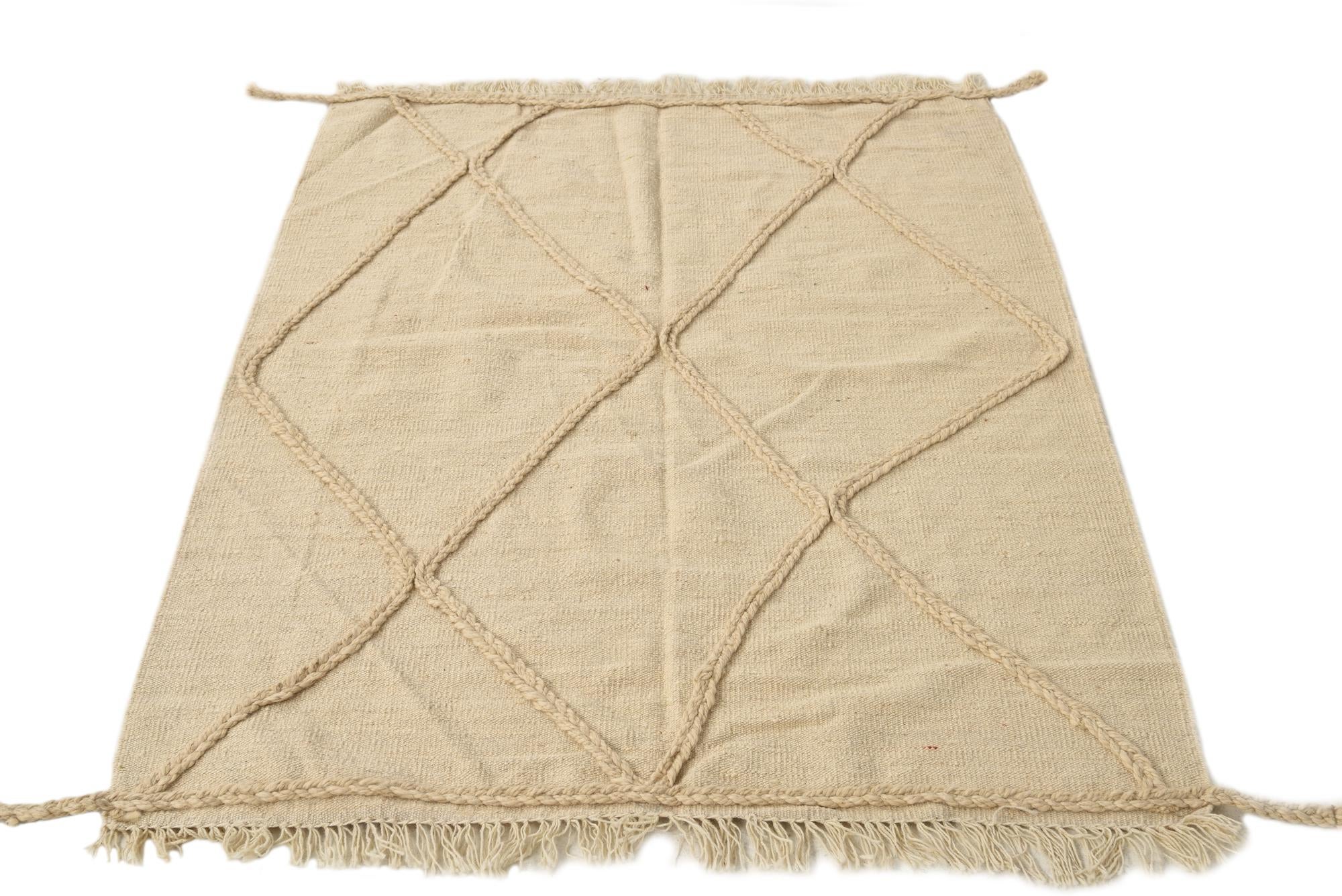 3' 7 x 4' 11 Hand Knotted Moroccan Wool Rug