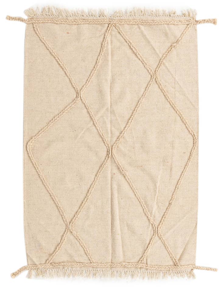 Detail image of 3' 7 x 4' 11 Hand Knotted Moroccan Wool Rug