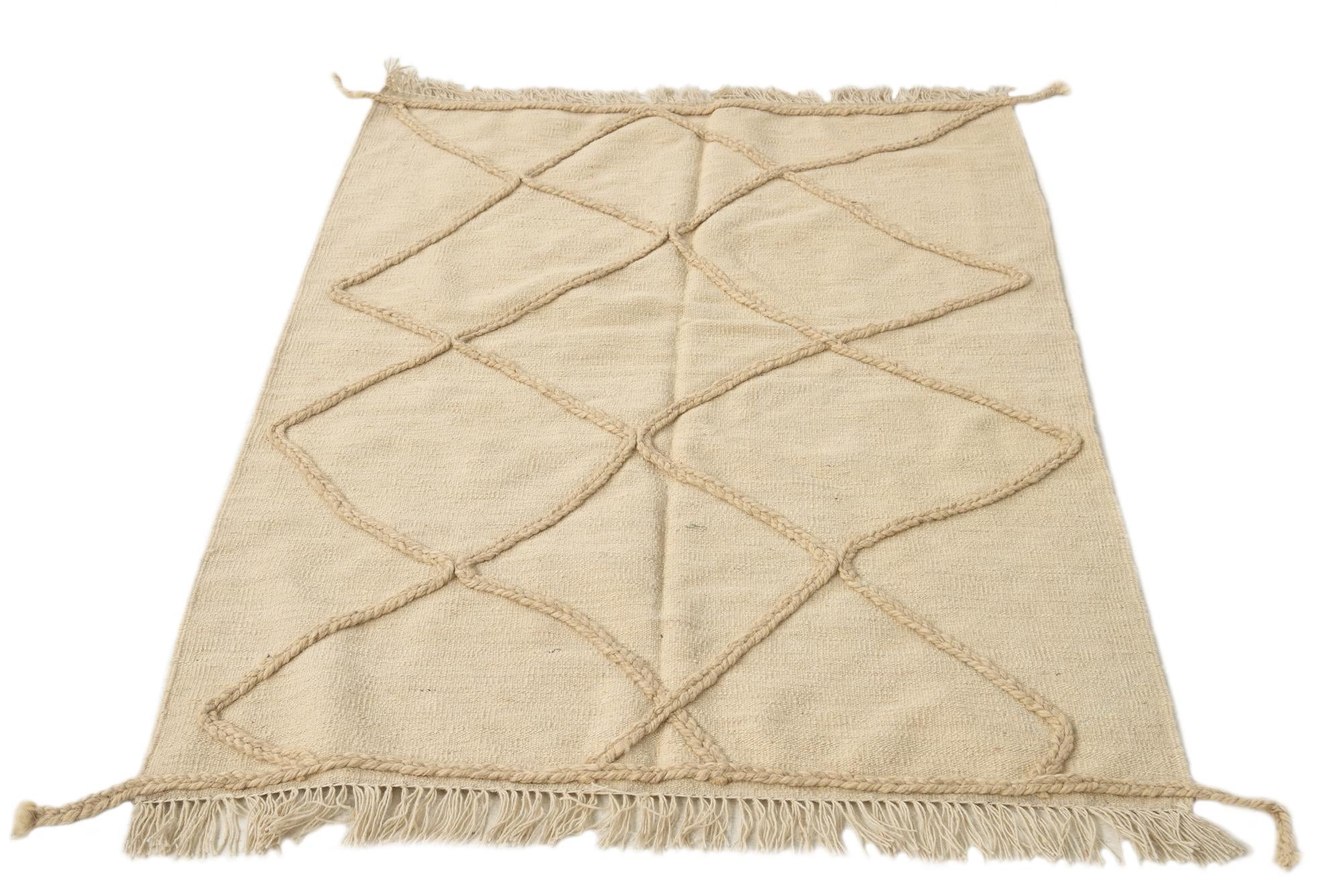 3' 6 x 4' 10 Hand Knotted Moroccan Wool Rug
