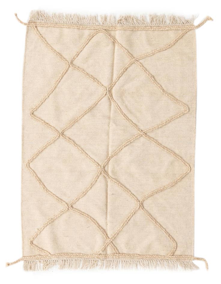 Detail image of 3' 6 x 4' 10 Hand Knotted Moroccan Wool Rug