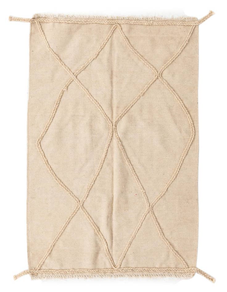 Detail image of 3' 6 x 4' 10 Hand Knotted Moroccan Wool Rug