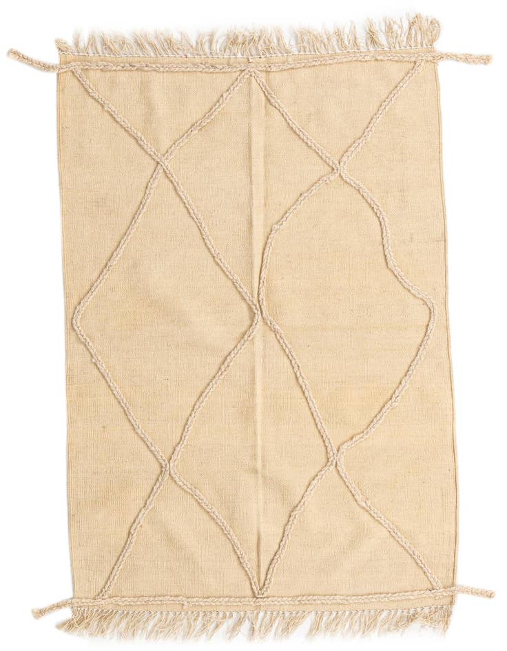 Detail image of 3' 6 x 4' 10 Hand Knotted Moroccan Wool Rug